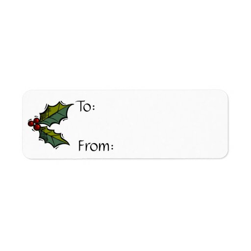 Holly & berries custom return address label