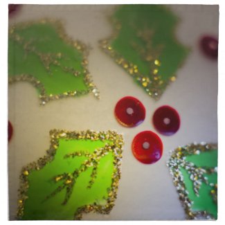 Holly Berries Ornament Christmas Cloth Napkin
