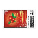holly berries stamp