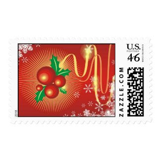 holly berries stamp