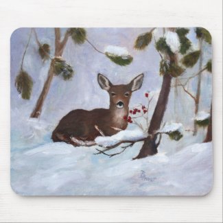 Holly Berry Deer Mousepad mousepad