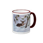 Holly Berry Deer Mug