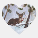 Holly Berry Deer Sticker