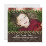 Holly Berry Holiday Photo Flat Card Custom Announcements