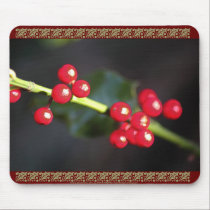 holly berry macro mousepads