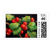 Holly Berry Night Postage Stamp