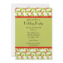 Holly Border Holiday Christmas Party Invitation