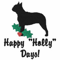Holly Boston Terrier Embroidered Shirt (Hoodie) embroidered shirts by MenagerieMayhem Holly Boston Terrier Embroidered Shirt (Hoodie) embroidered shirts