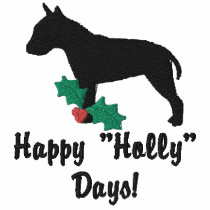 Holly Bull Terrier Embroidered Shirt (Zip Hoodie) embroidered shirts