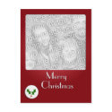 Holly Button Christmas Photo Template postcards by HeartsinFocus Holly Button Christmas Photo Template postcards
