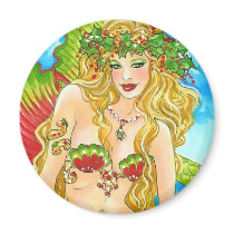 HOLLY BY THE SEA magnets by MartinArtStudio HOLLY BY THE SEA magnets
