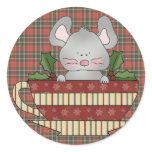 holly christmas cup mouse stickers