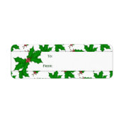 Holly Christmas Gift Stickers Return Address Label