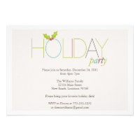 Holly Christmas Party Custom Invite