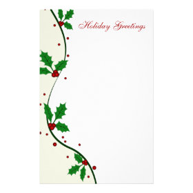 Holly Christmas Stationery