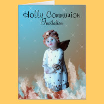Holly Communion Invitation cards