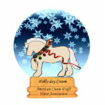 Holly-day Cream Snowglobe Ornament Acrylic Cut Outs