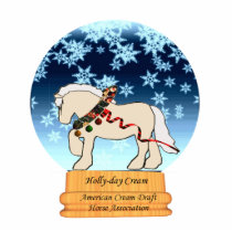 Holly-day Cream Snowglobe Ornament photo sculptures by Am_Cr_Draft_Horse Holly-day Cream Snowglobe Ornament photo sculptures