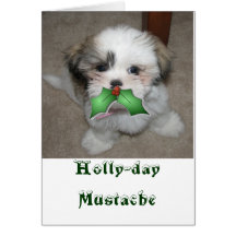 Holly-day Mustache Card