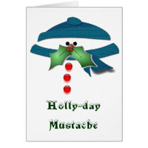 Holly-day Mustache Cards