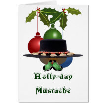 Holly-day Mustache Cards