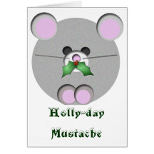Holly-day Mustache Greeting Card