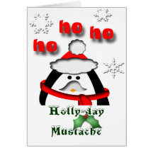 Holly-day Mustache Greeting Card