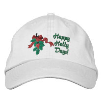 Holly Days embroidered hats by Embroidery4U Holly Days embroidered hats