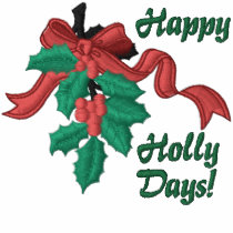 Holly Days embroidered shirts by Embroidery4U Holly Days embroidered shirts