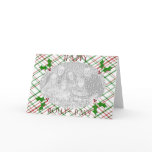 Holly-days plaid greeting cards