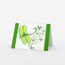 Holly dragonfly Christmas Card
