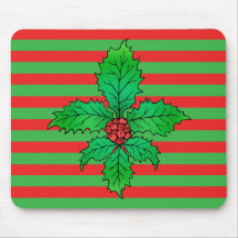 Holly Fleur de lis Mousepads