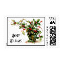 holly happy holidays postage by vintagebh holly happy holidays postage