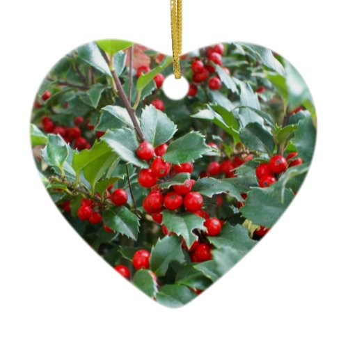 Holly Heart ornament