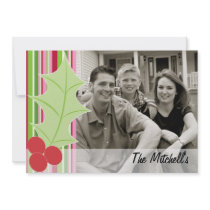 Holly Holiday Photo Card invitations