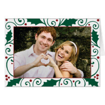 Holly Holiday Photo Greeting Card