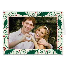 Holly Holiday Photo Greeting Card