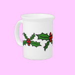 Holly holiday beverage pitcher