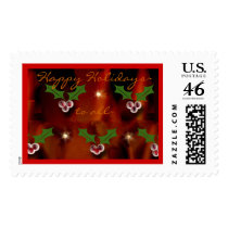 holly holiday postage