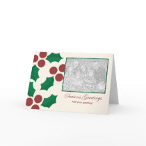Holly Holiday Template Greeting Card