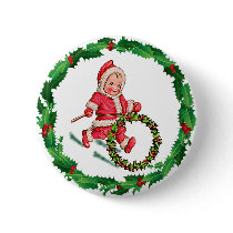 HOLLY HOOP & SANTA SUIT by SHARON SHARPE buttons by sharonsharpe HOLLY HOOP & SANTA SUIT by SHARON SHARPE buttons