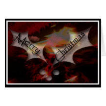 Holly in Abstract Fire Light Greeting Card