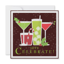 Holly Jolly Christmas Cocktail Party Invitation