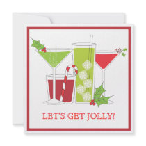 Holly Jolly Christmas Cocktail Party Invitation