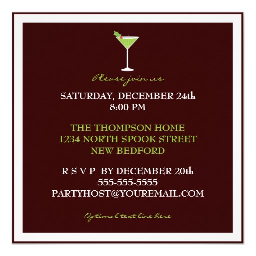Holly Jolly Christmas Cocktail Party Invitation