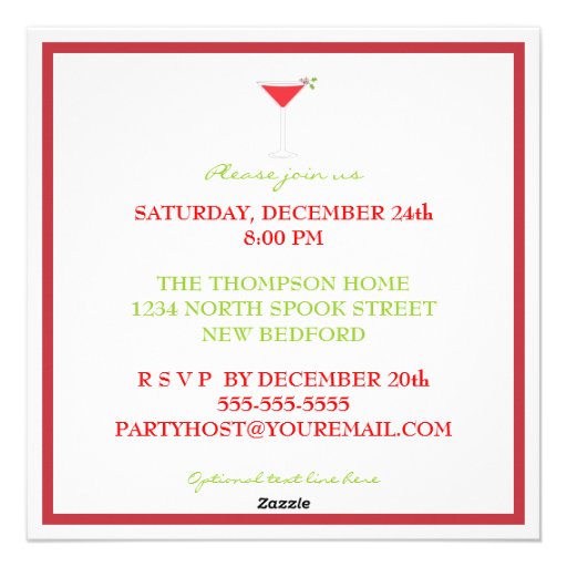 Holly Jolly Christmas Cocktail Party Invitation