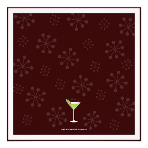 Holly Jolly Christmas Cocktail Party Invitation
