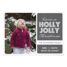 'Holly Jolly' (Graphite) Holiday Photo Card