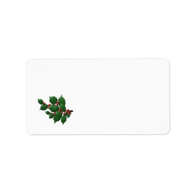 Holly Leaf Personalized Address Labels