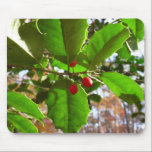 Holly Leaves Mousepad
